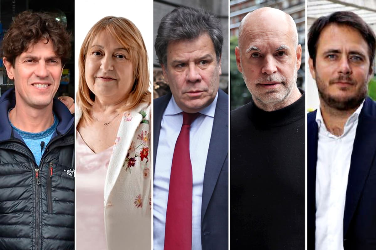 Martín Lousteau (UCR), Graciela Ocaña (Confianza Pública), Facundo Manes (Para Adelante), Horacio Rodríguez Larreta (Volvamos BA) y Hernán Reyes (Coalición Cívica)