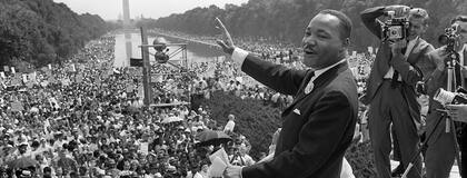 Martin Luther King Jr. en la "Marcha en Washington por el trabajo y la libertad", donde pronunció el célebre discurso: "Tengo un sueño"
