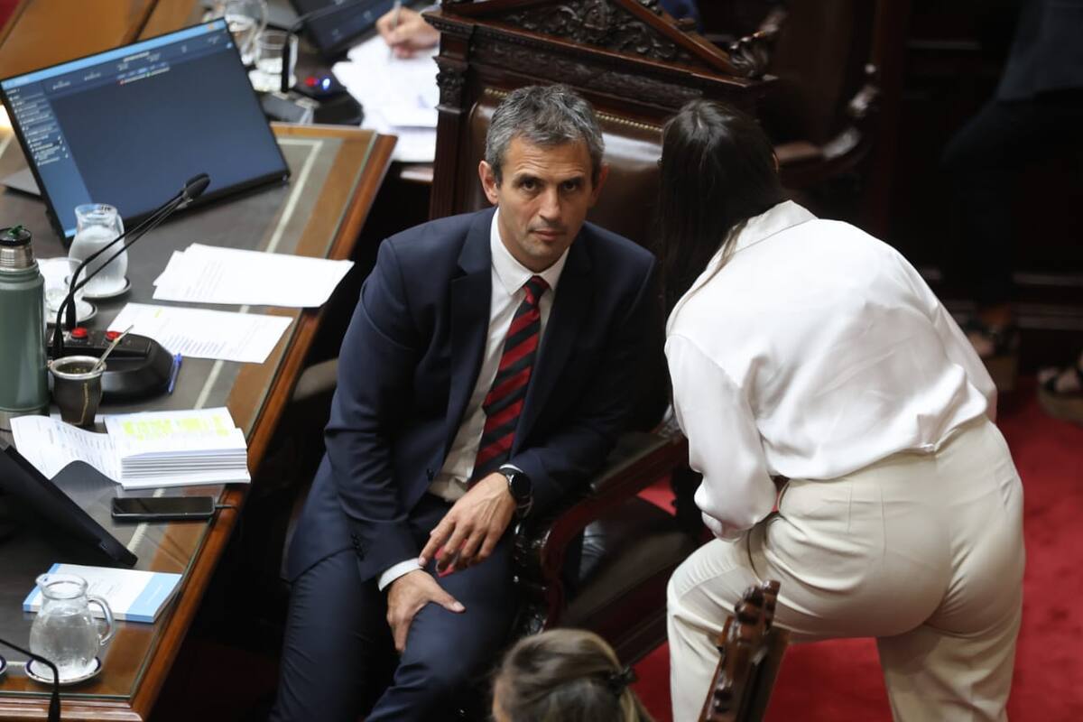 Martín Menem, en un alto de la sesión por la ley ómnibus, que quedó reducida de la iniciativa original