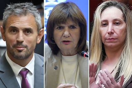 Martín Menem, Patricia Bullrich y Karina Milei
