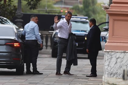 Martín Menem, presidente de la Cámara de Diputados, ingresa a la Casa Rosada para la reunión de la "mesa política"
