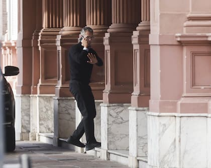 Martín Menem, presidente de la Cámara de Diputados, ingresa a la Casa Rosada para la reunión de la mesa política