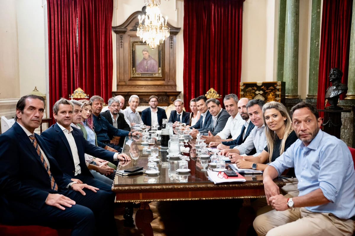 Martín Menem recibió a casi todos los bloques dialoguistas en su despacho del Palacio Legislativo; lo acompañaron el vicejefe de Gabinete, José Rolandi, y el secretario de Interior, Lisandro Catalán