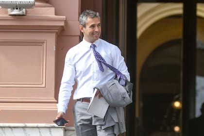 Martín Menem, titular de la Cámara de Diputados, al salir de la Casa Rosada