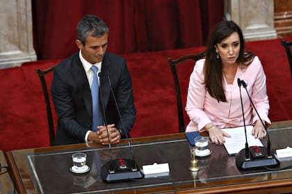 Martín Menem y Victoria Villarruel en el Congreso