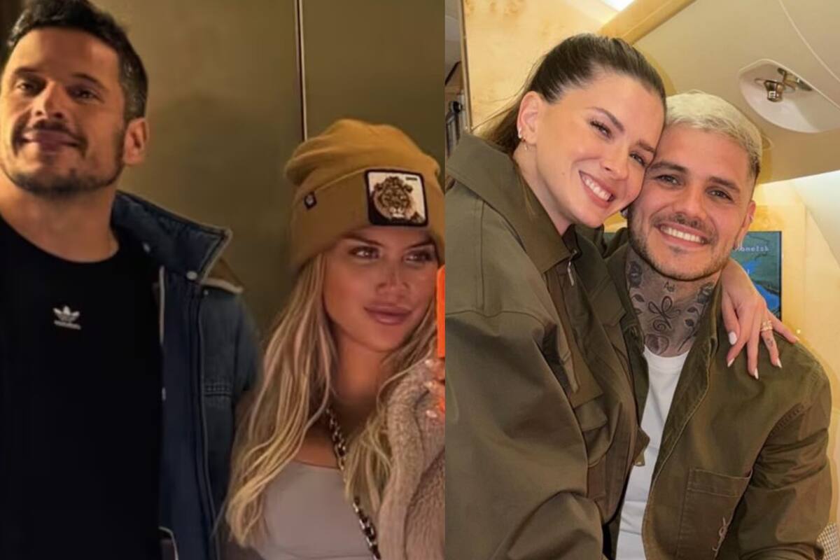 Martín Migueles, Wanda Nara, la China Suárez y Mauro Icardi coincidieron en Mián (Foto: Instagram @wanda_nara / @sangrejaponsa)