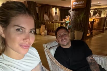Martín Migueles y la conductora Wanda Nara