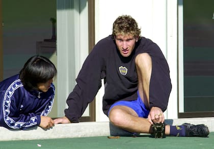 Martin Palermo, en la previa a un entrenamiento en el estadio Tama Track y Field, el 24 de noviembre de 2000