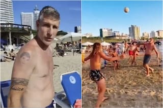 Martín Palermo organizó un partido de fútbol tenis en Punta del Este y se volvió viral por un detalle