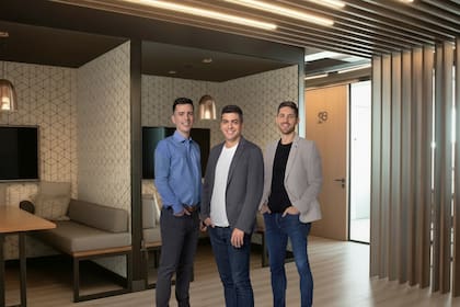 Martín Palombo, Alejandro Vázquez y Santiago Sosa, cofundadores de Tiendanube