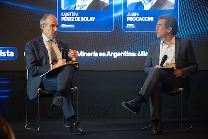 Martín Pérez de Solay, CEO local de Glencore, entrevistado por Juan Procaccini, consultor de PwC, durante el Foro Argentino de Inversiones