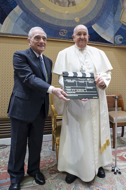 Martin Scorsese en uno de sus encuentros con el papa Francisco