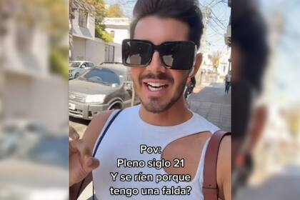 Martín se puso la falda que usa su hermana para ir al colegio, salió a caminar por la calle y fue criticado por su look (Captura video)