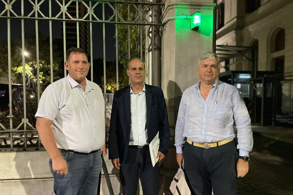 Martín Spada (Federación Agraria Argentina), Marcelo Espinosa (Coninagro) y Ezequiel De Freijo (Sociedad Rural Argentina)