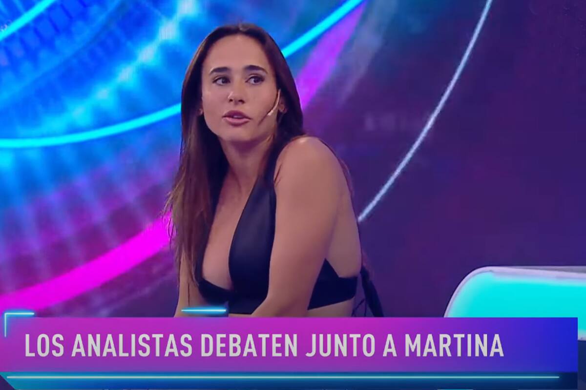 Martina, anoche, en el debate mano a mano con Santiago del Moro y los panelistas de Gran Hermano