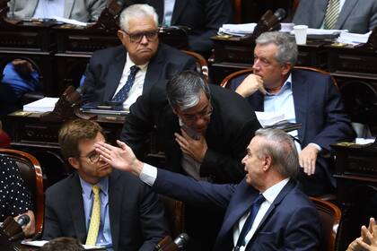 Martínez y Pichetto dialogan en el recinto de Diputados