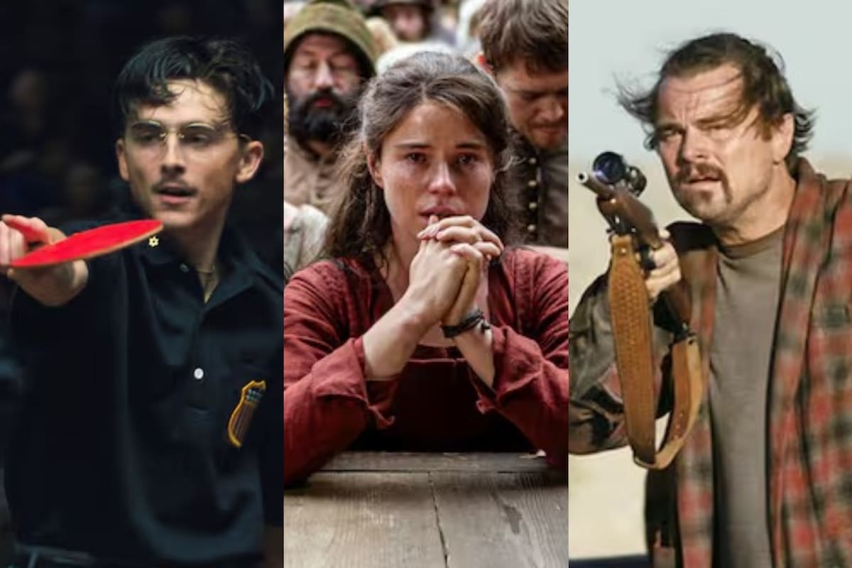 Marty Supreme, Hamnet y Una batalla tras otra, tres de las películas que se medirán el domingo en los Oscar (Foto: A24 / Universal Studios / Warner Bros.)