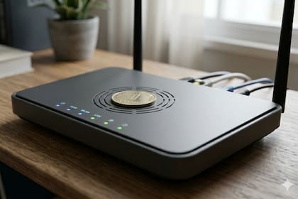 Más allá de la moneda: cinco trucos del router para mejorar el Wi-Fi en casas grandes (imagen ilustrativa generada con IA)