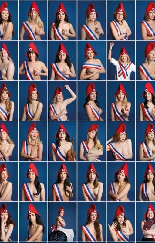 Más de 92 mujeres francesas reinterpretan el símbolo de la libertad francesa, Marianne (Foto: @sylviecastioni)