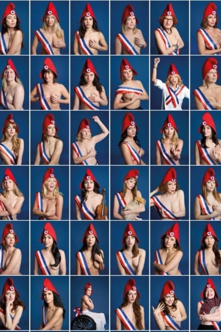 Más de 92 mujeres francesas reinterpretan el símbolo de la libertad francesa, Marianne (Foto: @sylviecastioni)