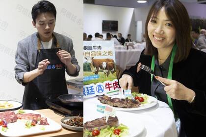 Más de quince influencers chinos, conocidos como KOL's (Key Opinion Leaders), visitaron el restaurante de Argentine Beef de la China International Import Expo (CIIE)