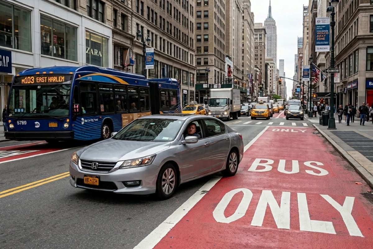 Más rutas de autobuses en Nueva York se incorporan al sistema de cámaras para emitir multas a conductores infractores