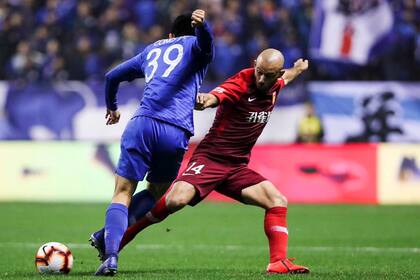 Mascherano en Hebeir Fortune, su actual club, en un partido de la Superliga de China.