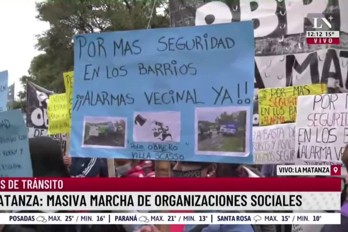 Masiva manifestación de organizaciones sociales en La Matanza