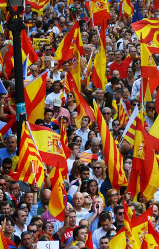 Una marcha en Barcelona contra la independencia de Cataluña