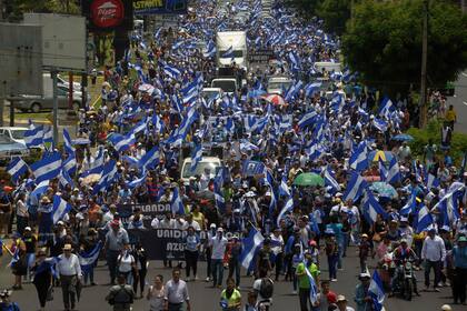 Masiva marcha opositora en Managua en julio del año pasado
