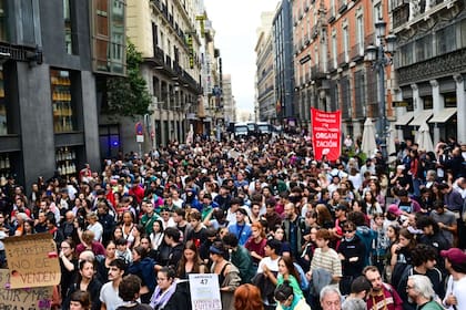 Masiva protesta de activistas en el centro de Madrid tras el caso Maricarmen