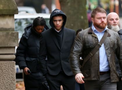 Mason Greenwood durante una de sus visitas para comparecer ante la justicia británica