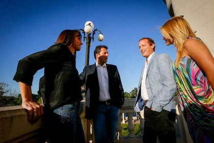 Massa e Insaurralde, junto a sus parejas, el sábado en el Museo de Arte de Tigre