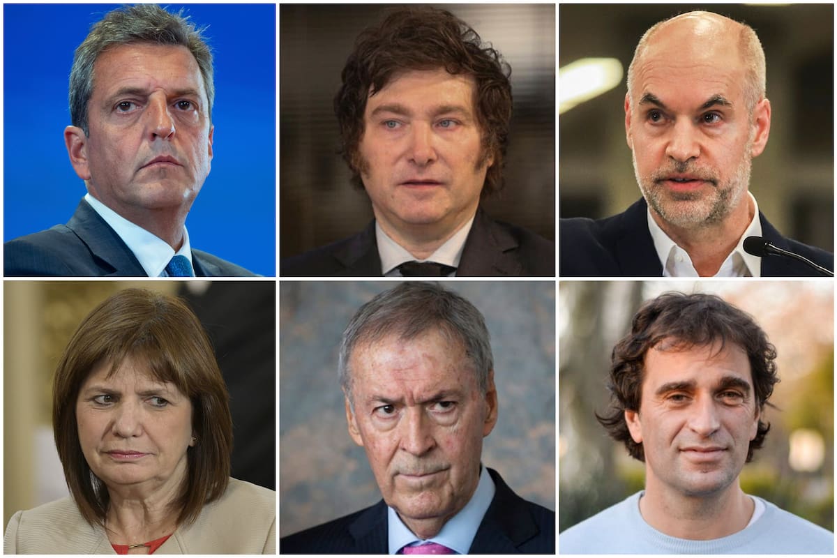 Massa, Milei, Larreta, Bullrich, Schiaretti y Solano