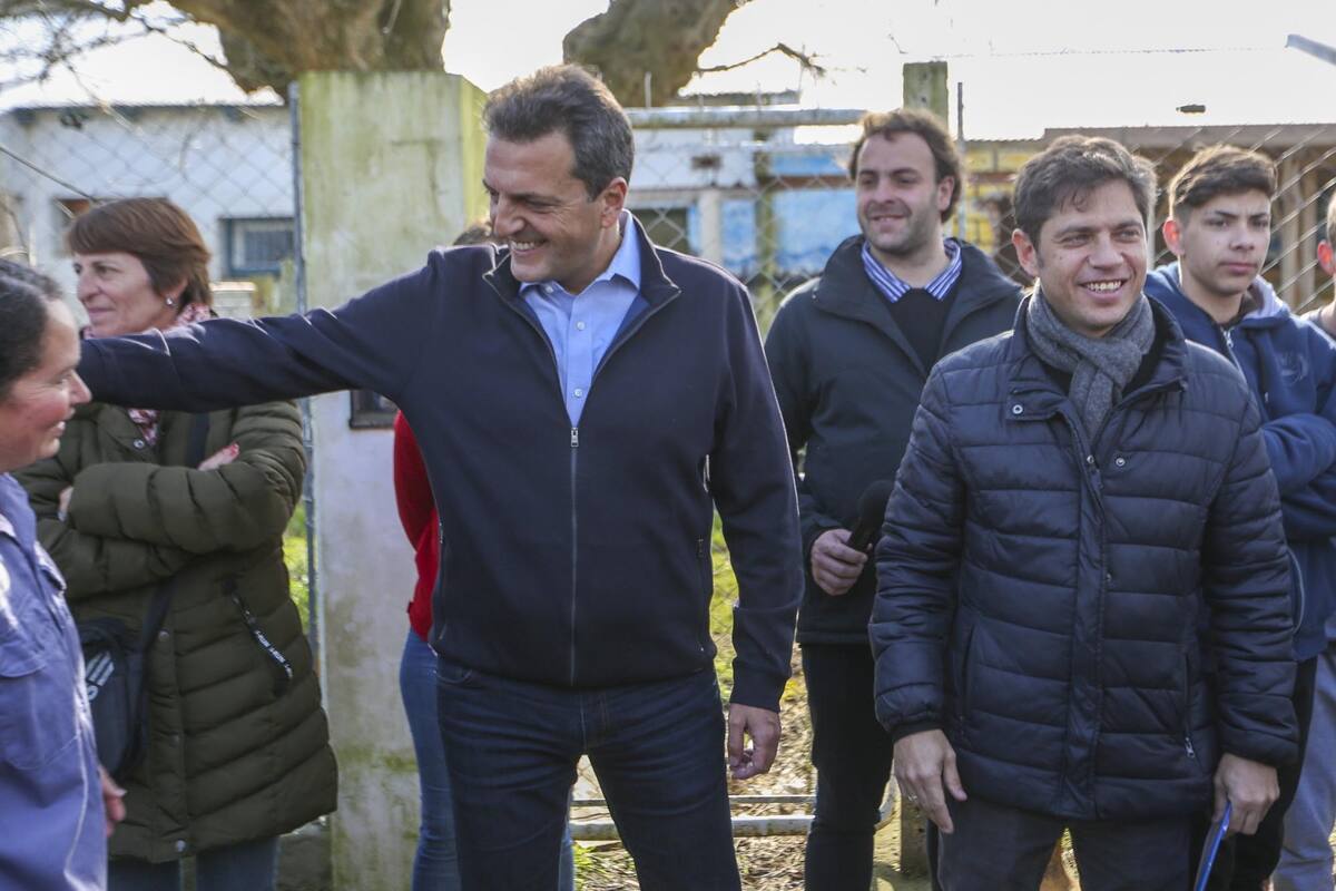 Massa y Kicillof, ayer, en Las Heras