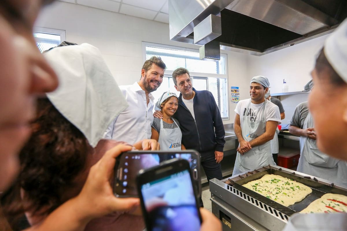 Massa y Tinelli recorrieron un centro de formación de oficios en San Fernando