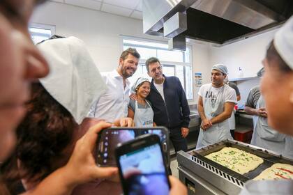 Massa y Tinelli recorrieron un centro de formación de oficios en San Fernando