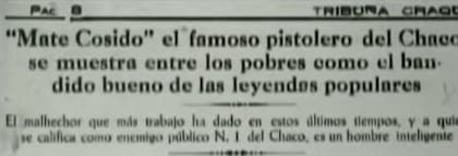 Mate Cosido, era visto como el "buen bandido"