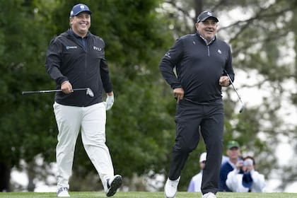 Mateo Pulcini y un ensayo distendido el martes en Augusta con Angel Cabrera, quien lo aconsejó antes de su debut como amateur en una cancha soñada