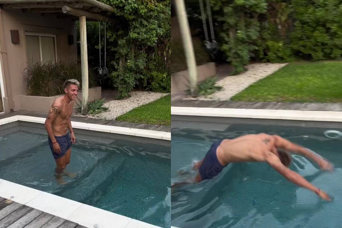 Mateo Retegui, goleador de Tigre, tuvo un descuido al tirarse a la pileta que se llevó toda la atención