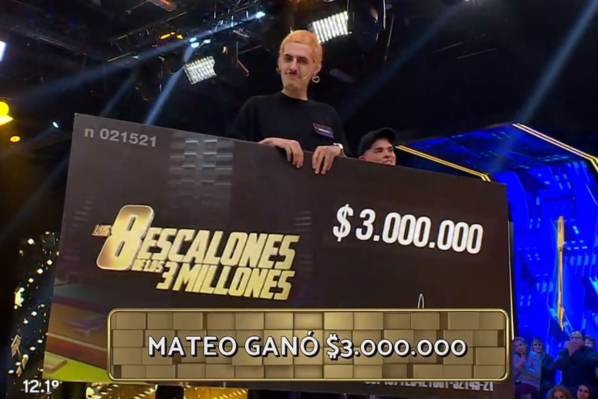 Mateo se consagró ganador de Los 8 escalones de los tres millones y se lo dedicó a su abuela