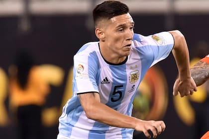 Matías Kranevitter jugando en el seleccionado