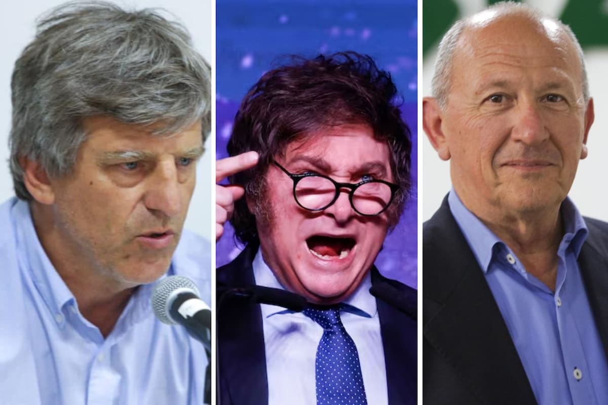 Matías de Velazco, Javier Milei y Carlos Castagnani