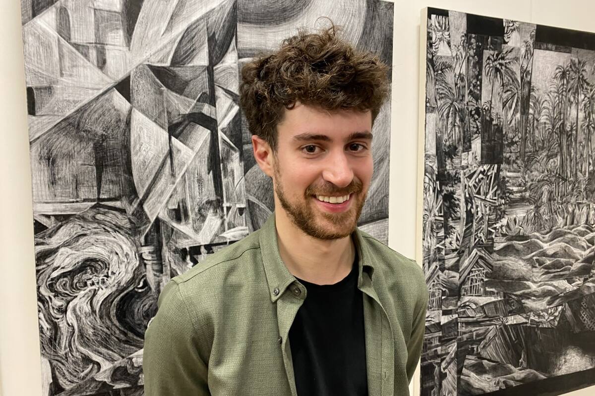 Matías Ercole, de 33 años, se mudó a la capital italiana en agosto pasado; esta es su primera muestra individual en Europa