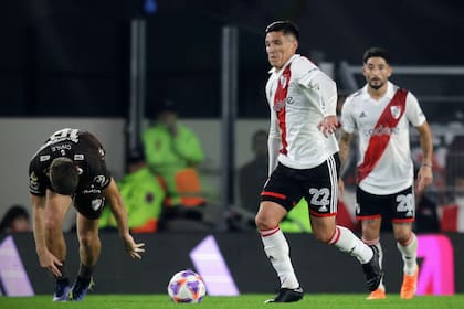 Matías Kranevitter volvió a jugar ante Platense tras una largar lesión; la última vez que se había puesto la camiseta de River había sido el 22 de diciembre de 2022, ante Unión La Calera, en un amistoso