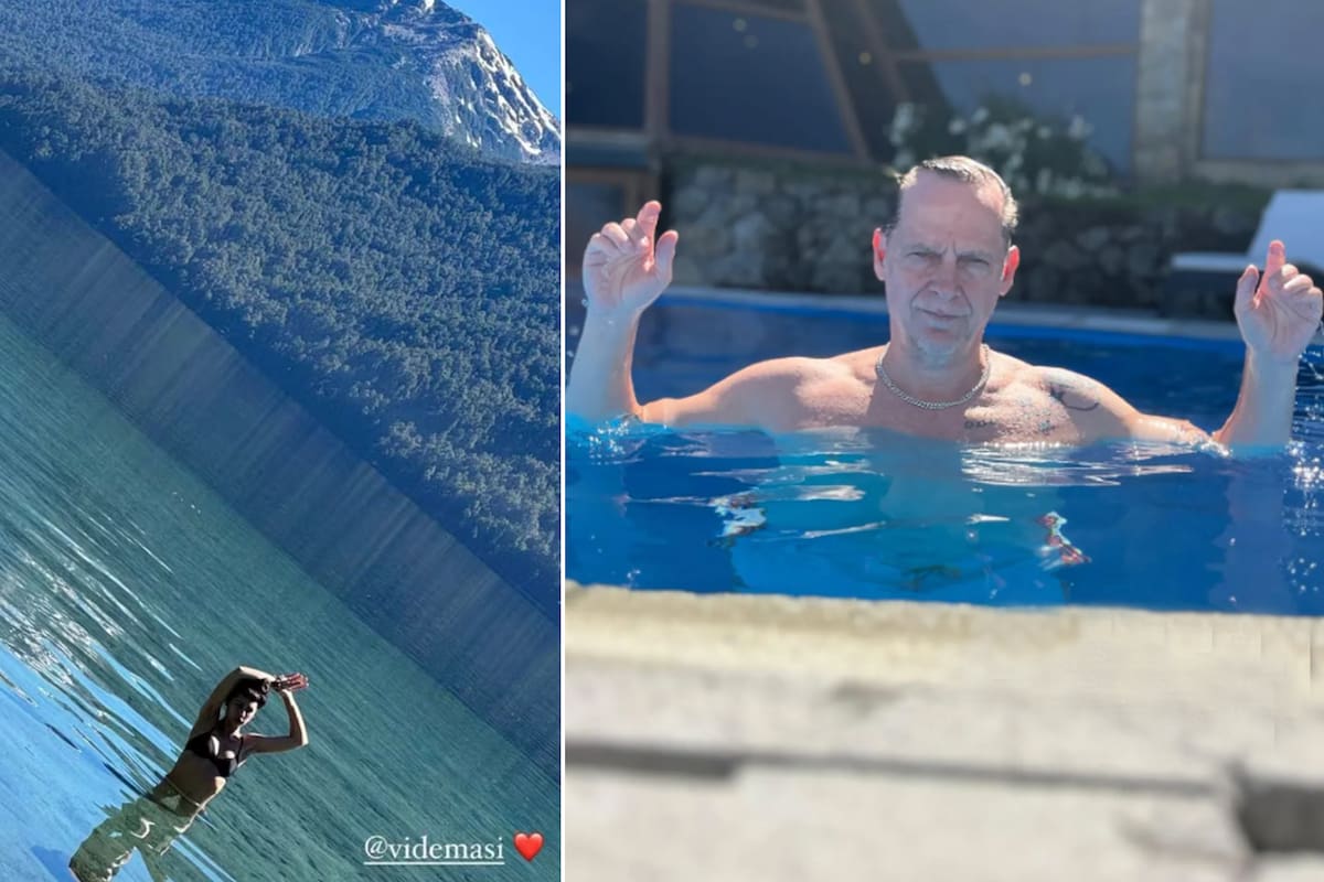 Matías Martin junto a su novia en el Sur