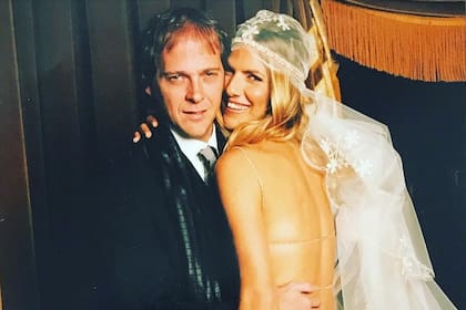 Matías Martin y Natalia Graciano el día de de su boda