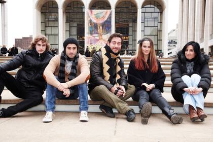 Matías Mayer, Mariano Chiesa, Alejandro Paker, Manuela del Campo y Alejandra Perlusky, en el Lincoln Center