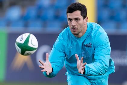 Matías Moroni en un entrenamiento de los Pumas, seleccionado al que regresó con muy buen desempeño.