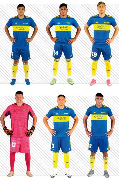 Matías Olguín, Simón Rivero, Maximiliano Zalazar, Leandro Brey, Nahuel Genez y Lautaro Di Lollo, seis figuras de la reserva de Boca bicampeona.